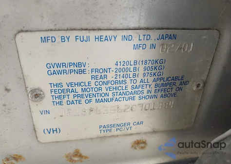 2002 Subaru Forester L from USA, damaged, VIN JF1SF63562G701384
